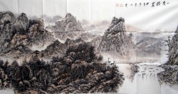 《 山鹿听泉》